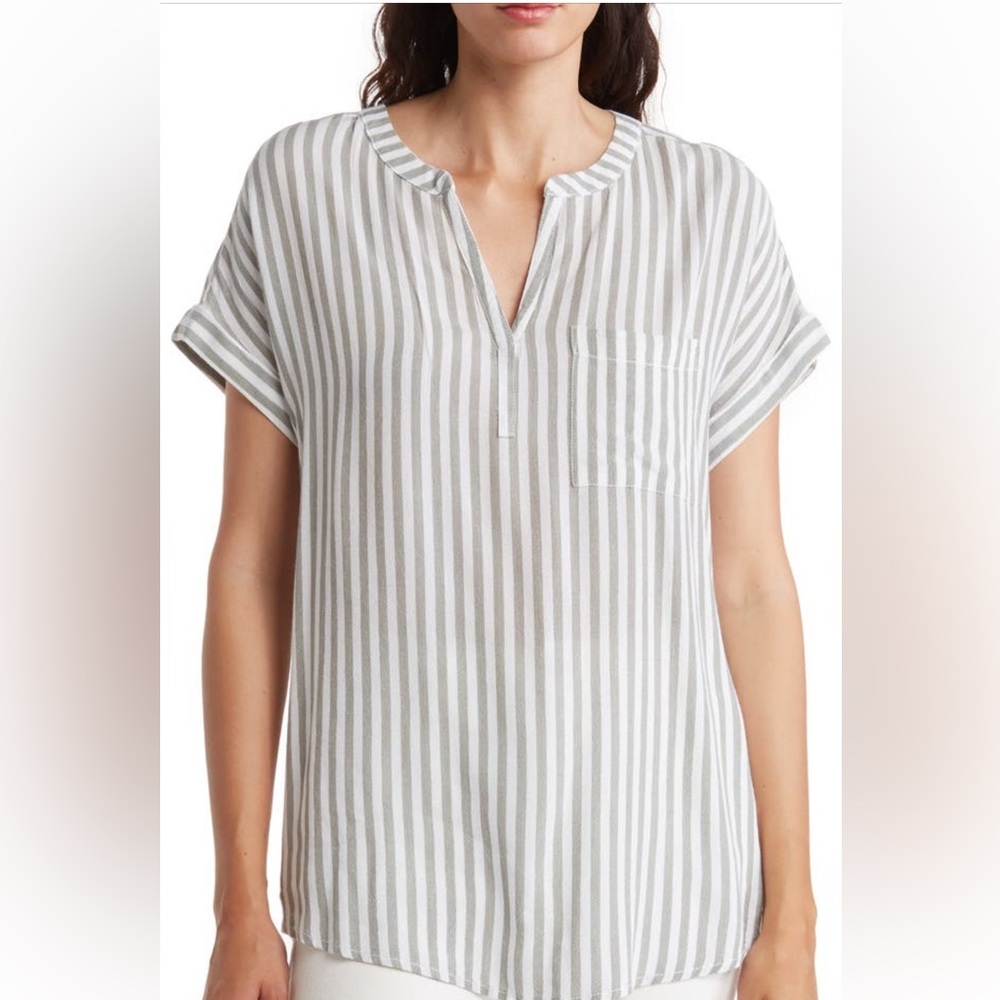 Beachlunchlounge Ivy yarn dyed pinstripe blouse